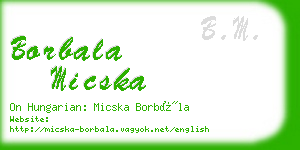 borbala micska business card